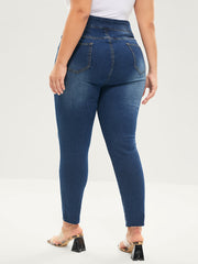 Skinny Very Stretchy  High Rise Medium Wash Sculpt Waist Jeans