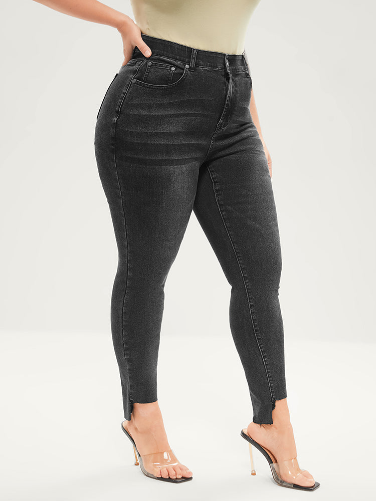 Skinny Moderately Stretchy Mid Rise Dark Wash Gap Proof Jeans