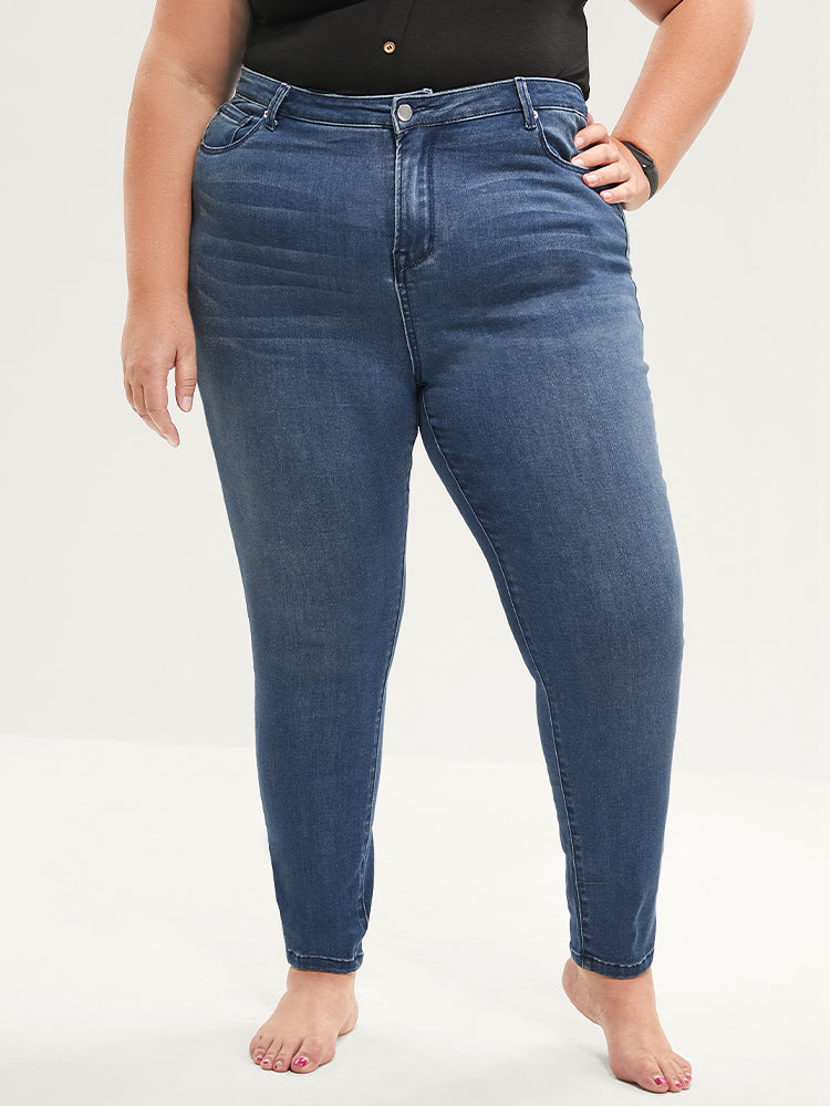 Skinny Extremely Stretchy High Rise Medium Wash Sculpt Waist Jeans