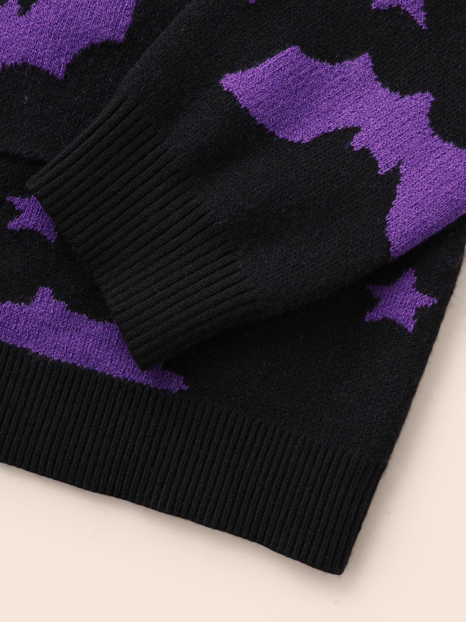 Bat Printed Jacquard Cardigan