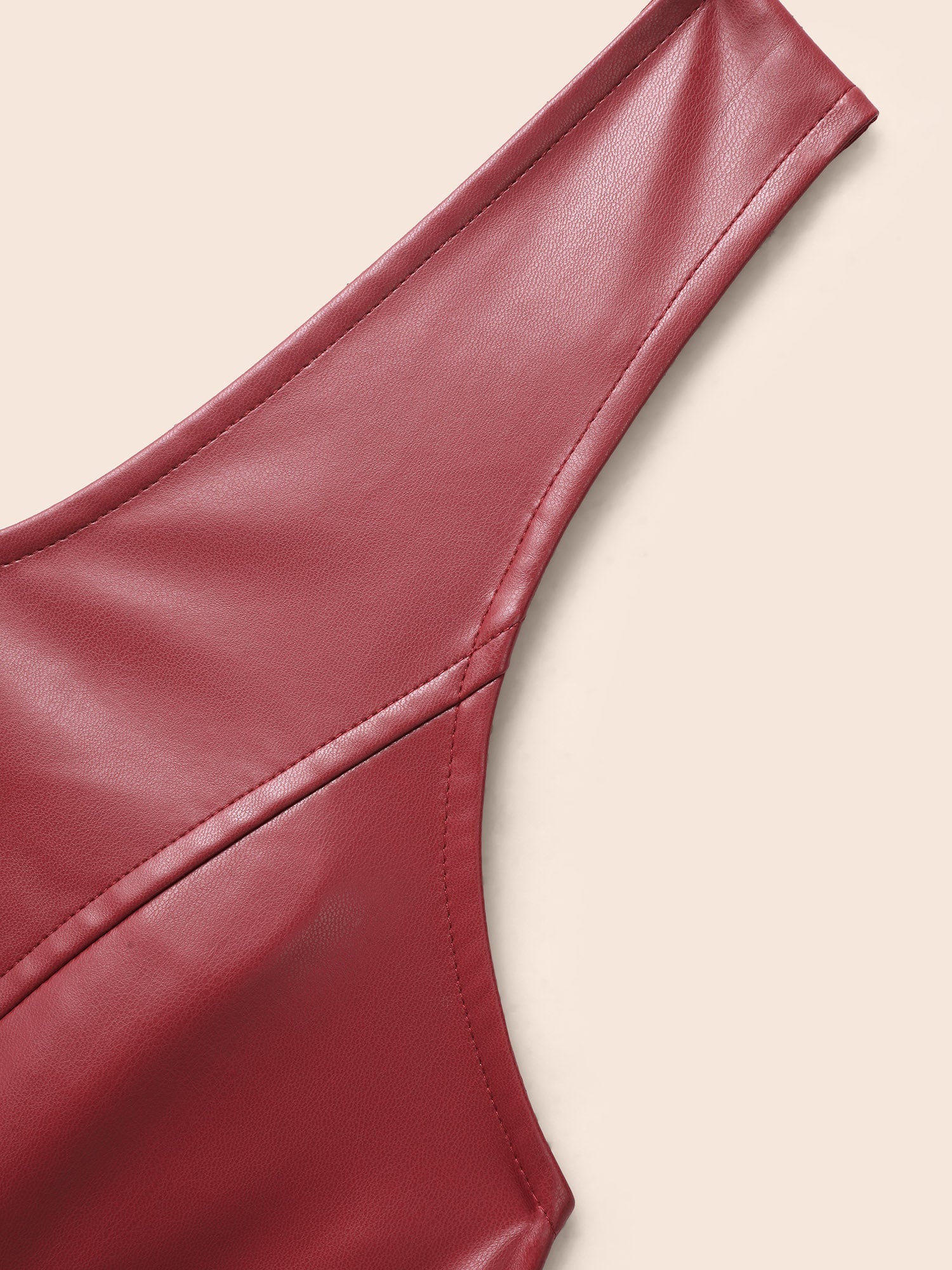 Solid PU Leather Bodycon Dress