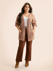 Heather Patch Pocket Drop Shoulder Cardigan