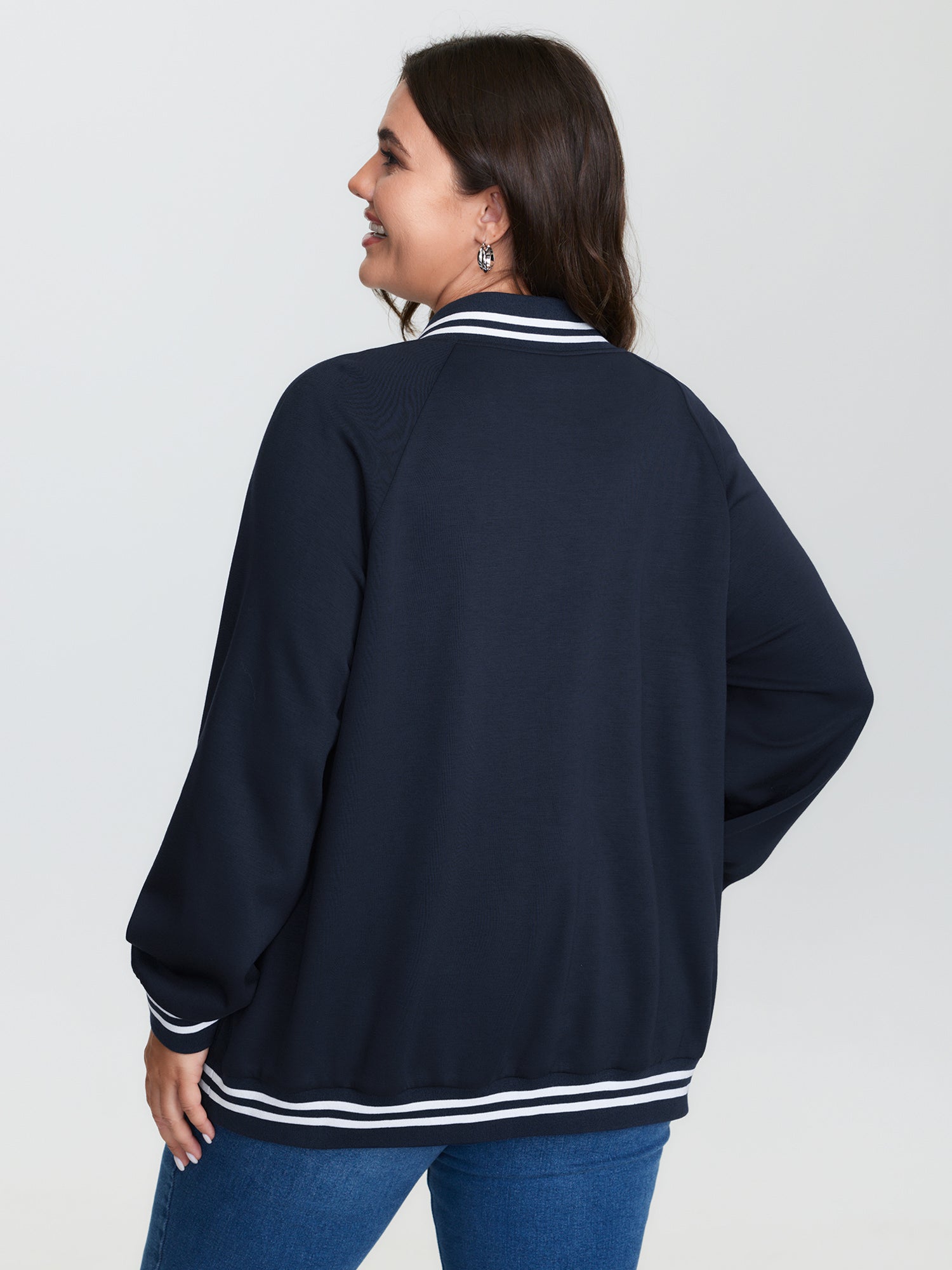 Supersoft Color Contrast Bomber Jacket