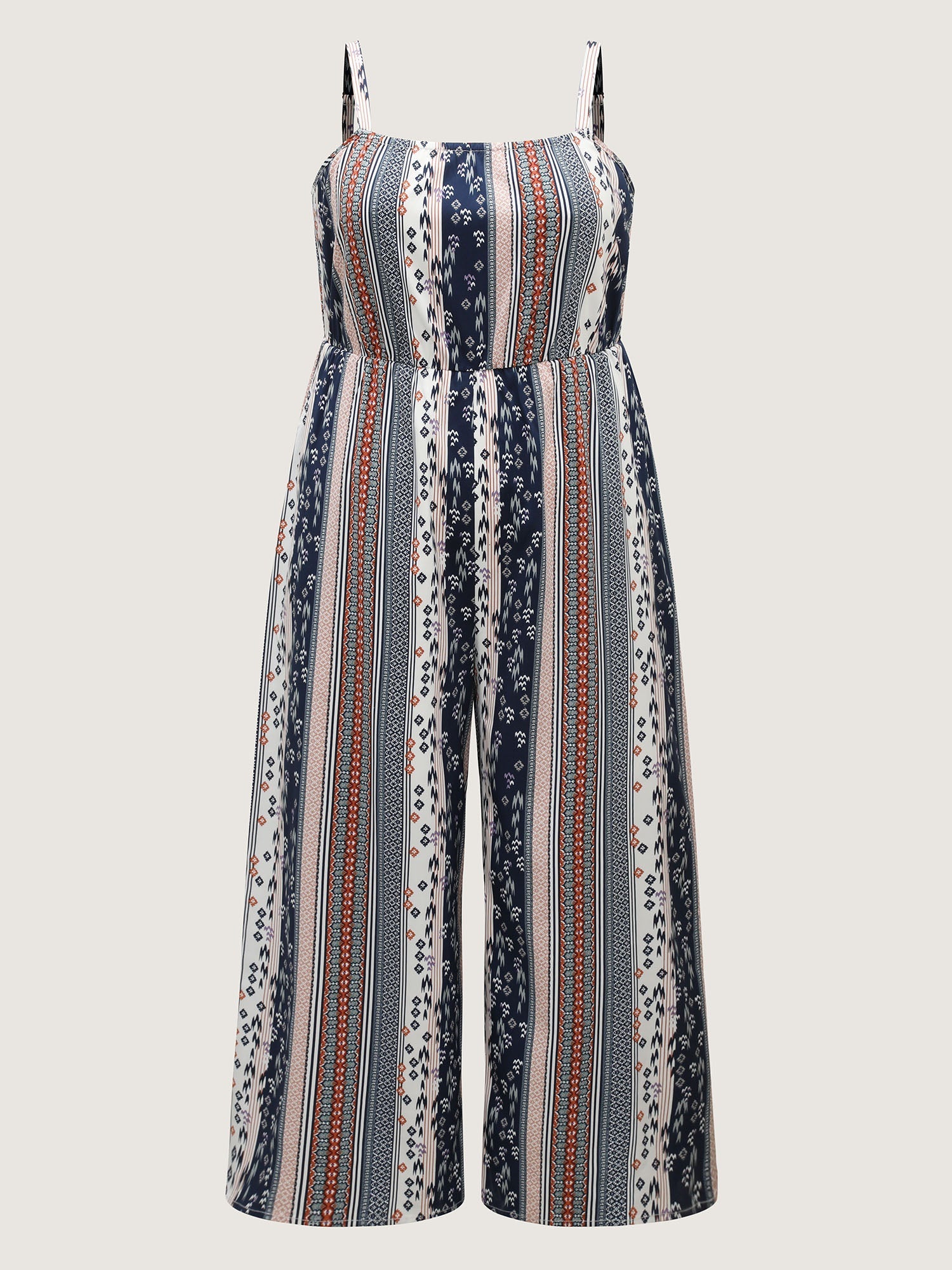 Boho Stripes Stretchy Waist Jumpsuit