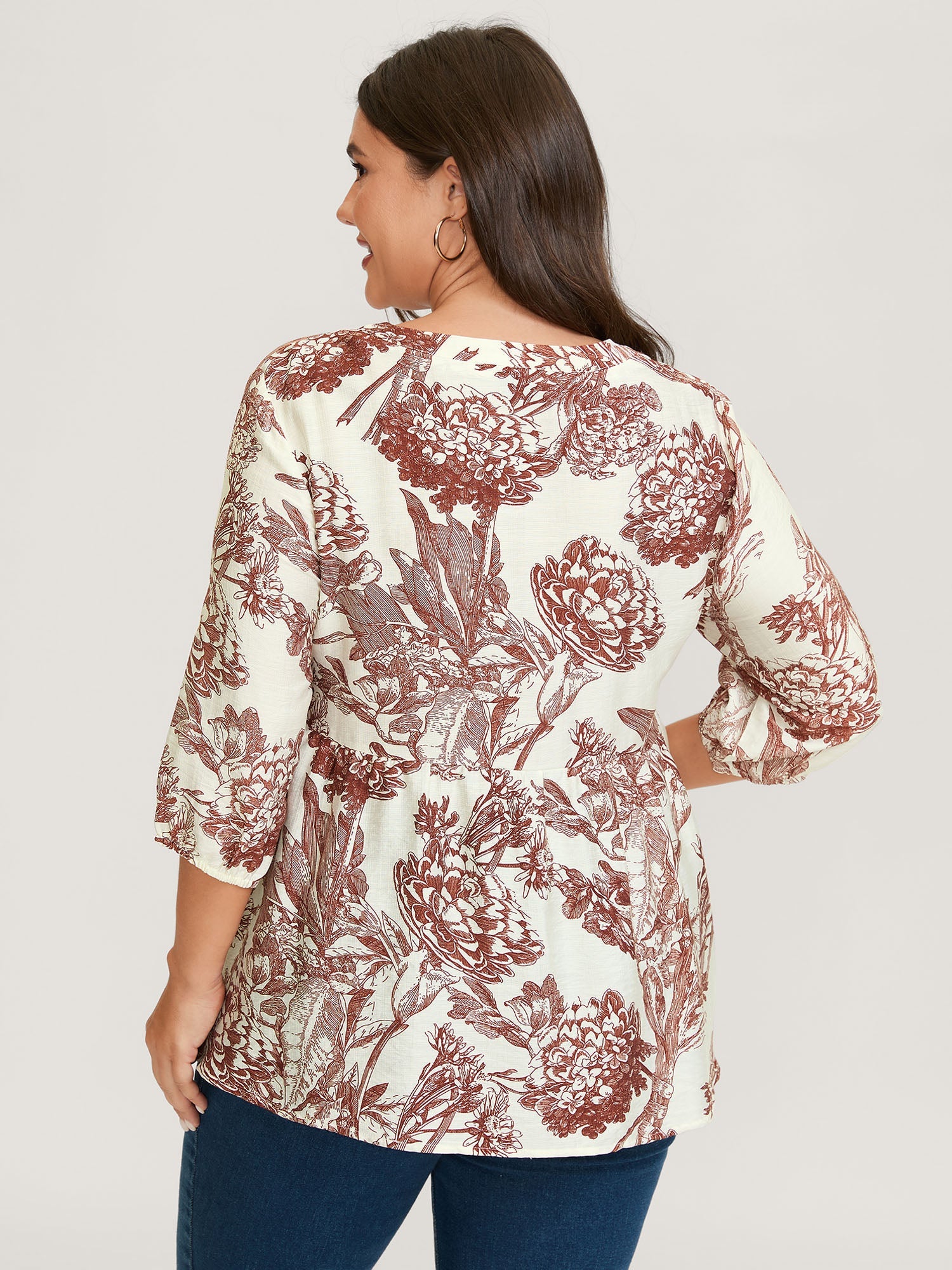Silhouette Flower Flared Tunic Top