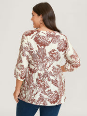 Silhouette Flower Flared Tunic Top