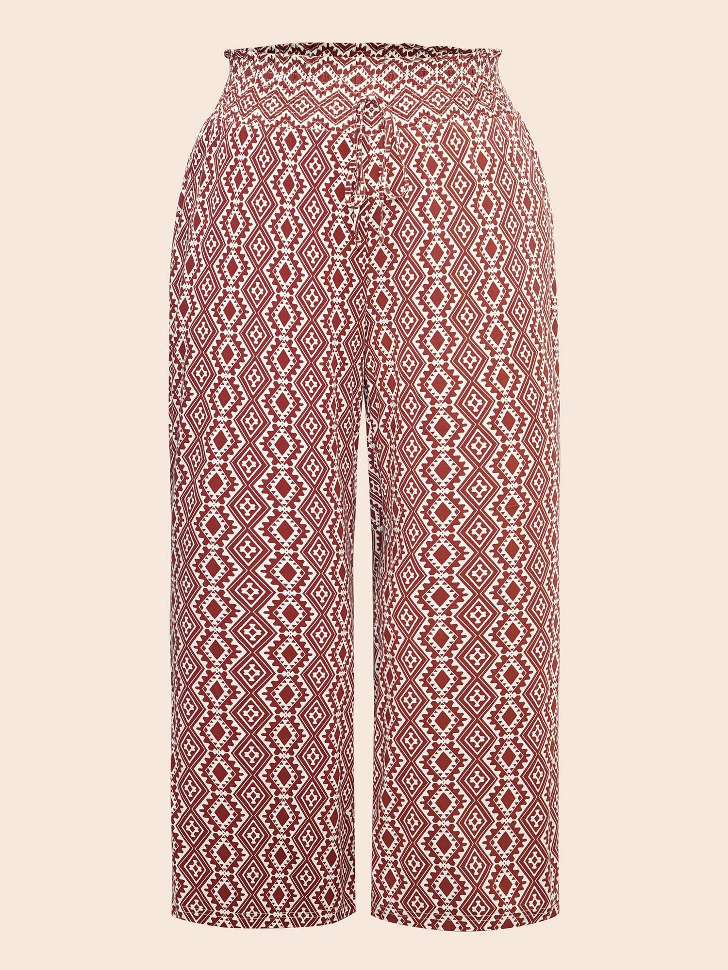 Bandana Paperbag Drawstring Waist Wide Leg Pants