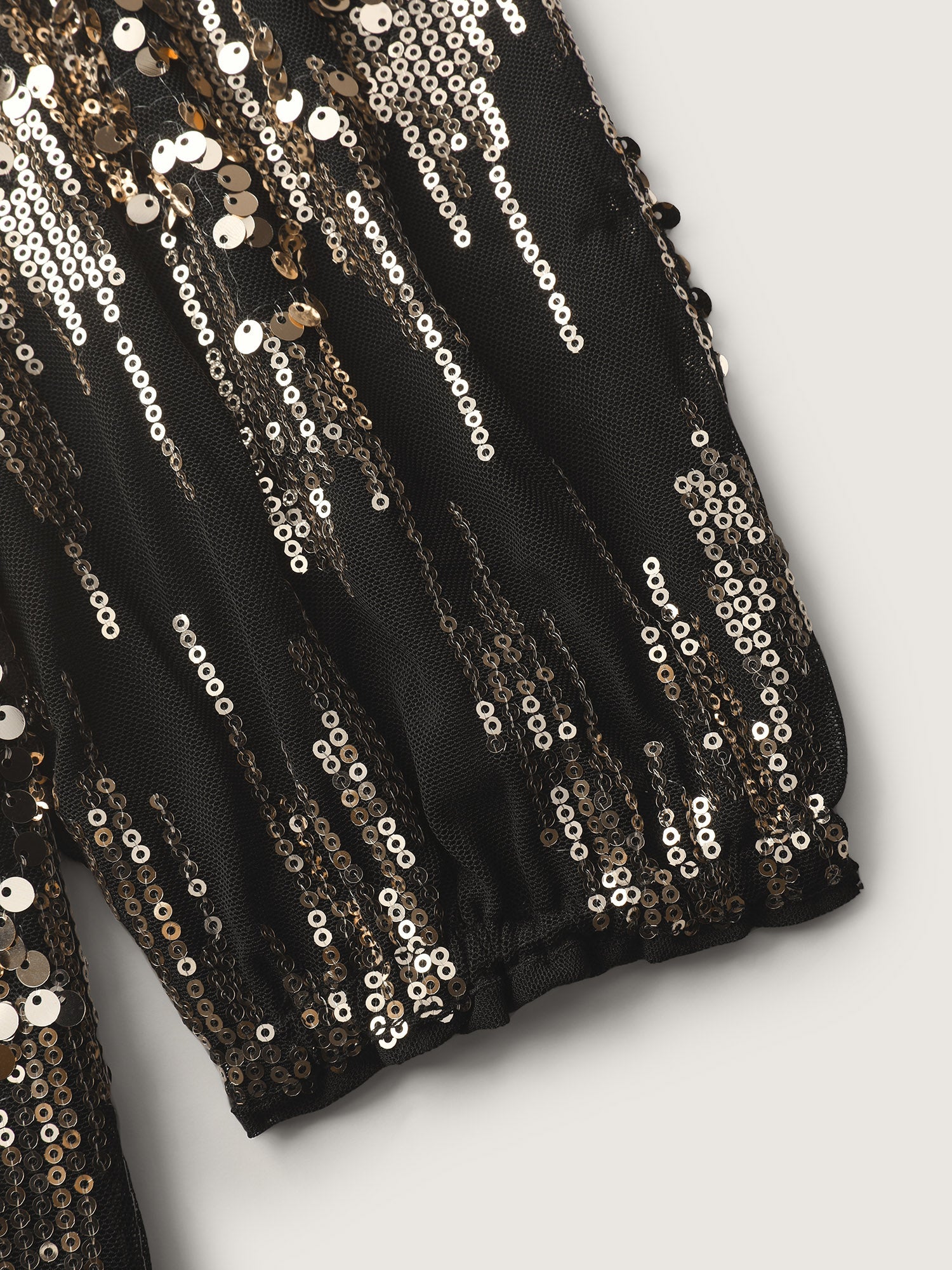 Shimmery Gold Silver Sequin Wrap Party Dress