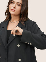 Suit Collar Double Breasted Metal Detail Blazer