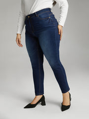Skinny Dark Wash Zipper Fly Jeans