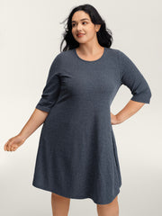 Heather Back Cut-Out Solid Midi Dress