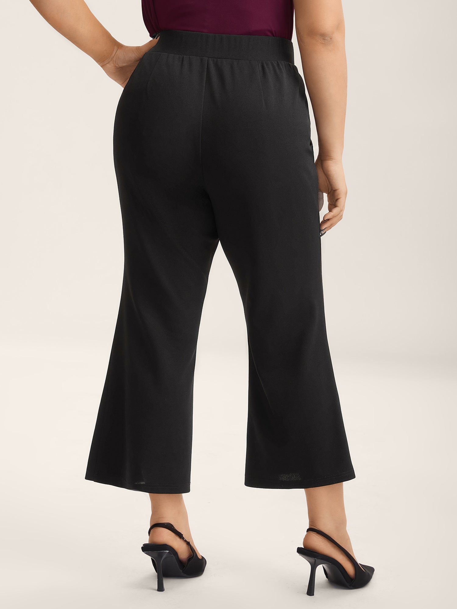Seamed Bootcut Mid-Rise Pants