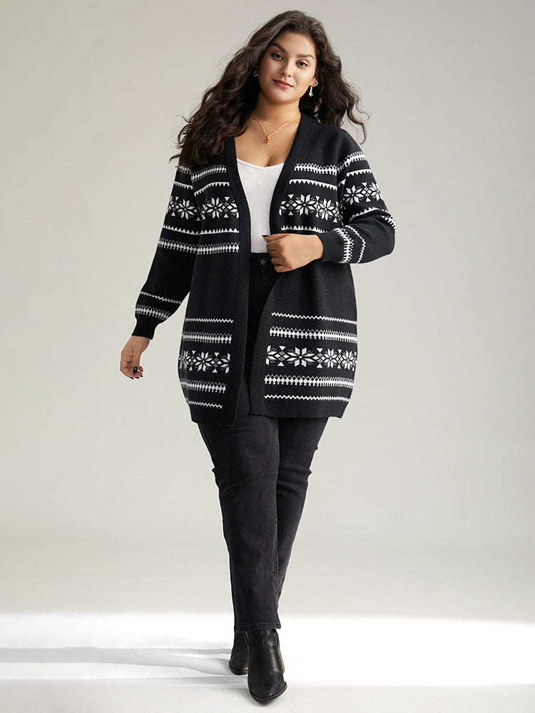 Anti-Pilling Bandana Print Elastic Cuffs Cardigan