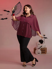 2-in-1 Chiffon Shawl Layered Blouse