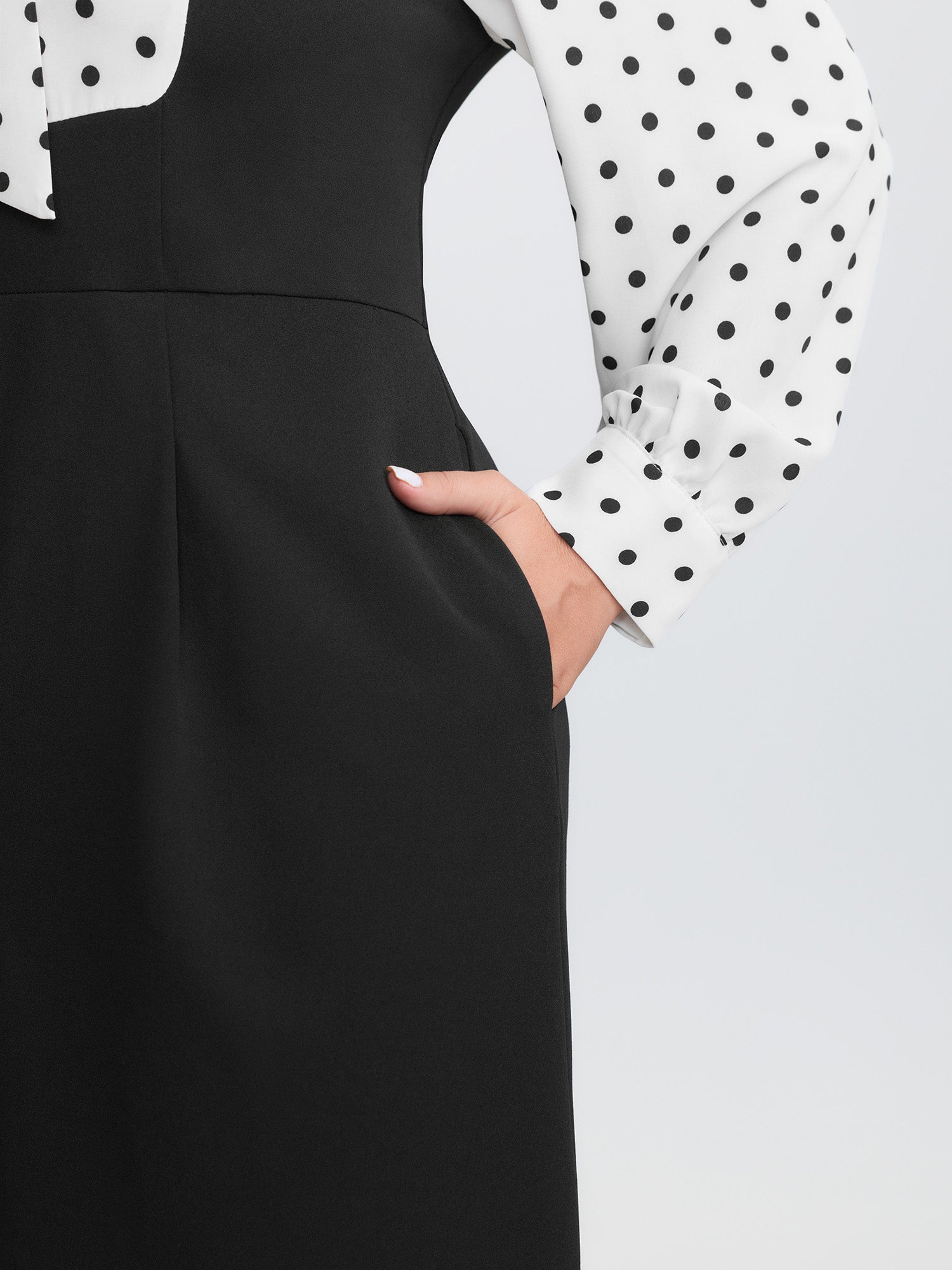 2-In-1 Polka Dot Neck-Tie Jumpsuit