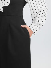 2-In-1 Polka Dot Neck-Tie Jumpsuit
