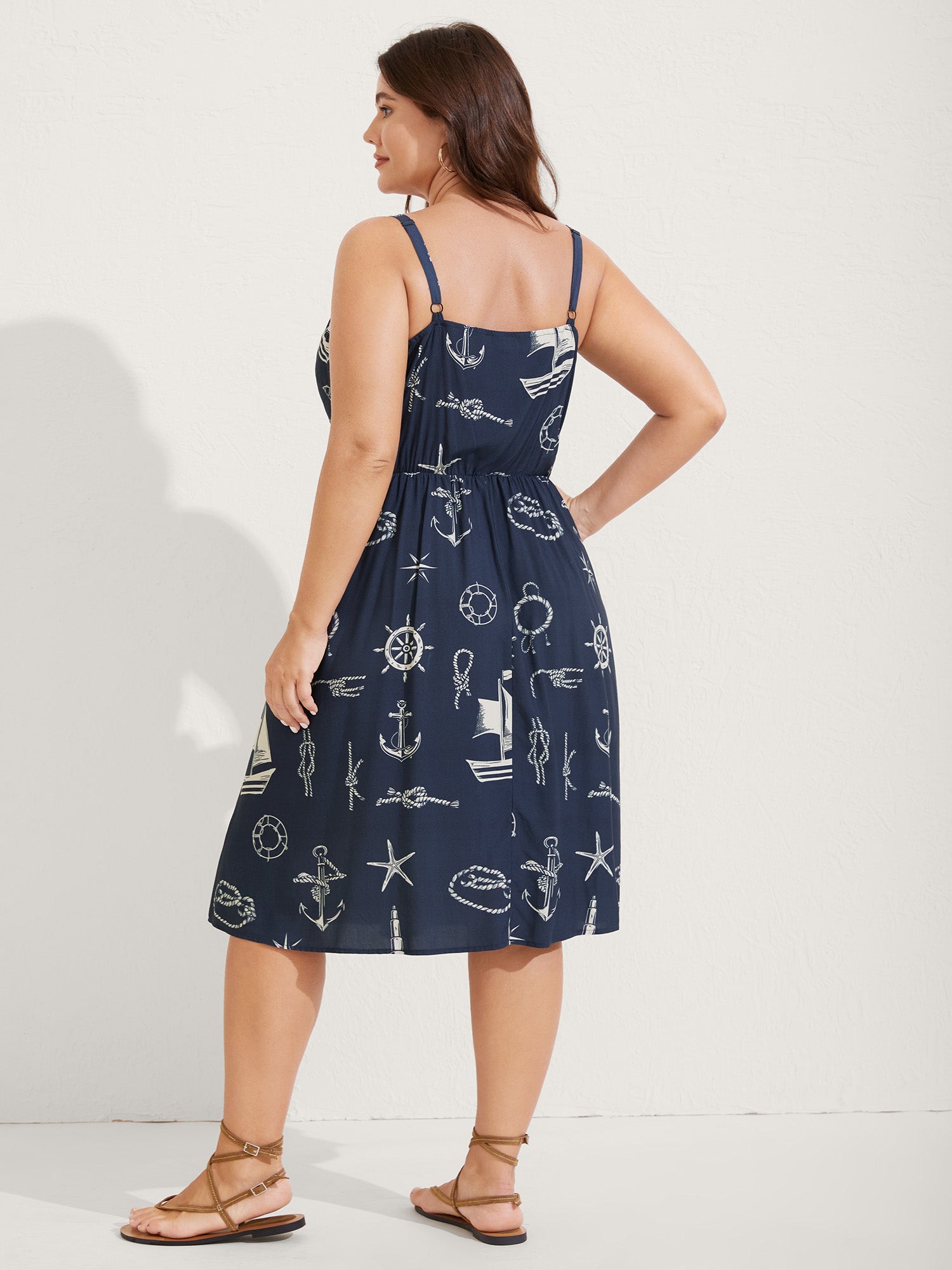 Sea Elements Adjustable Strap Midi Dress