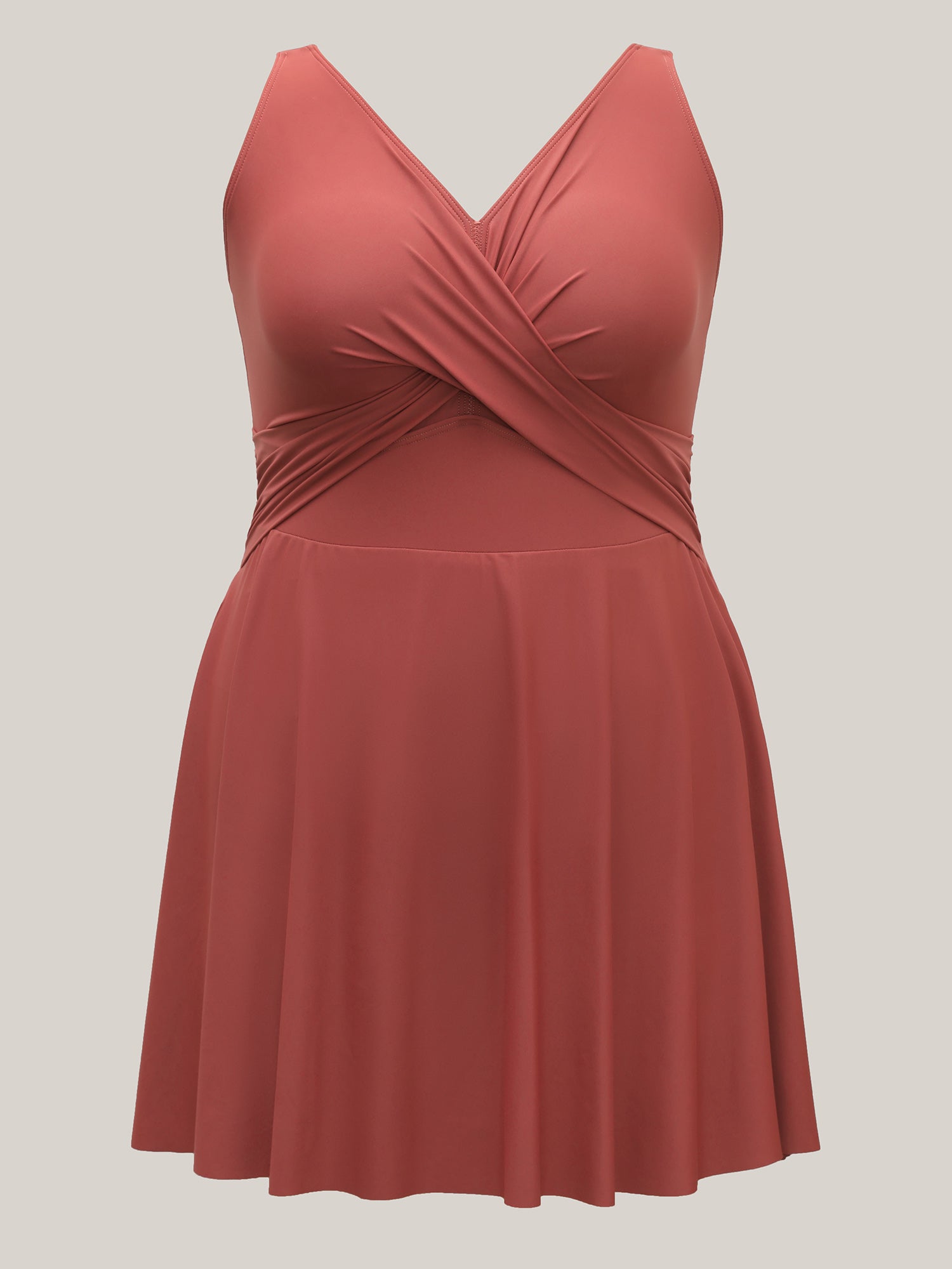 Anti-Float Ties Crossover Swim Dress