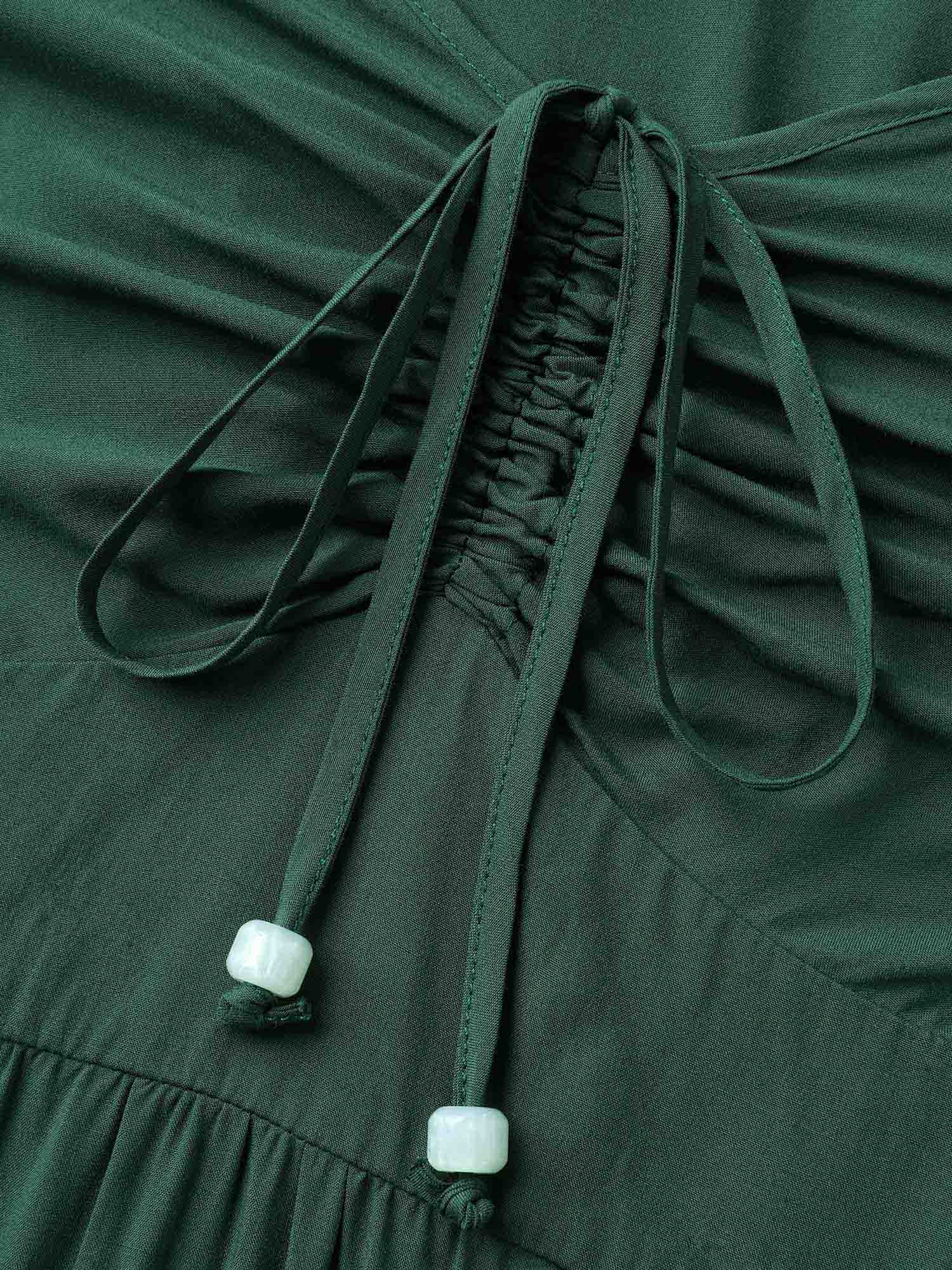 Ruffled Sweetheart Neck Tiered Midi Dress