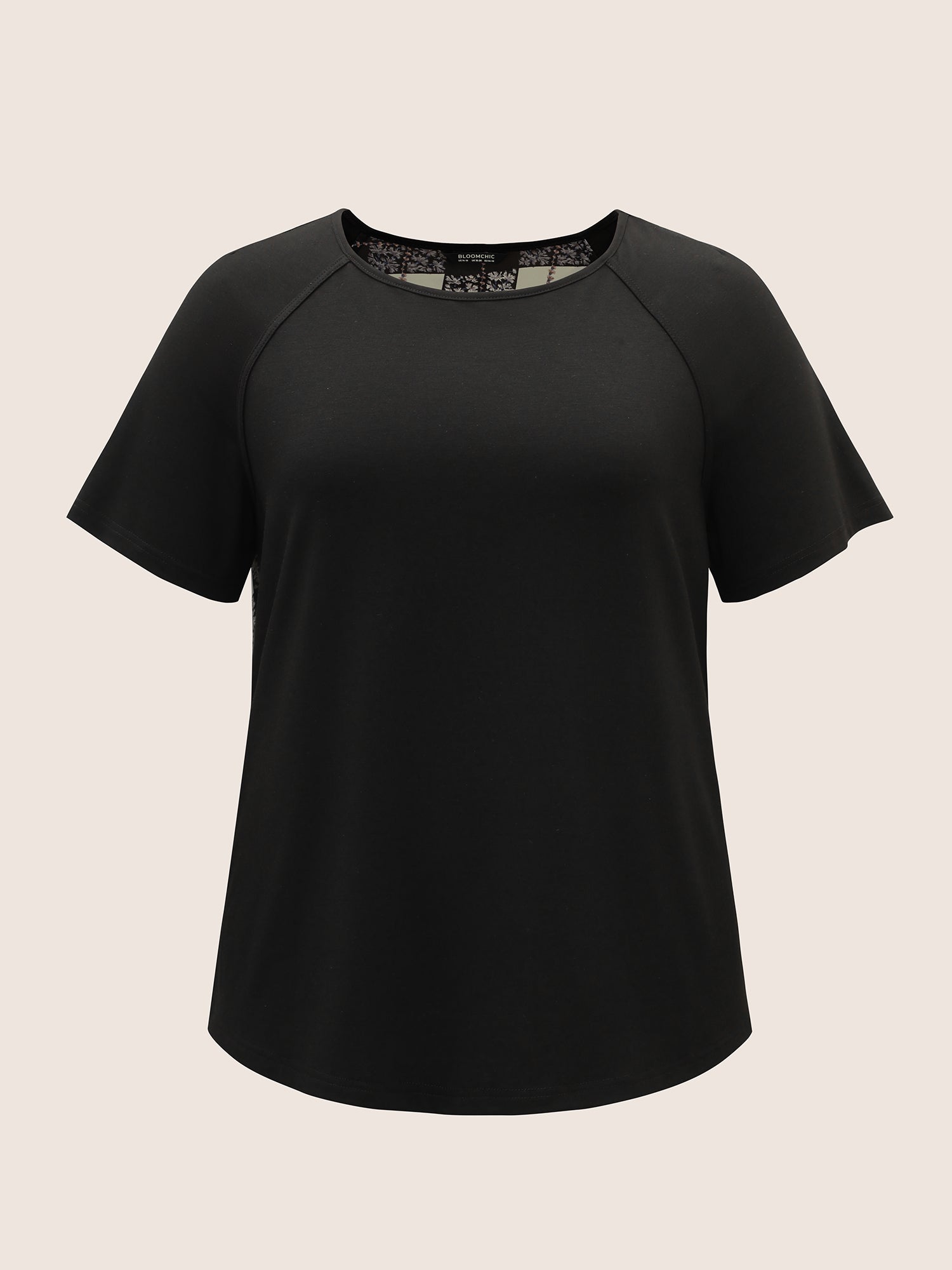 Solid Round Neck Raglan sleeve T-shirt