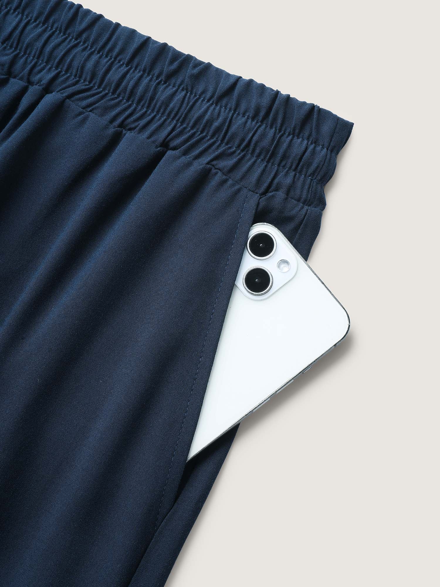 Sheer Lace Trim Flared Drawstring Pants