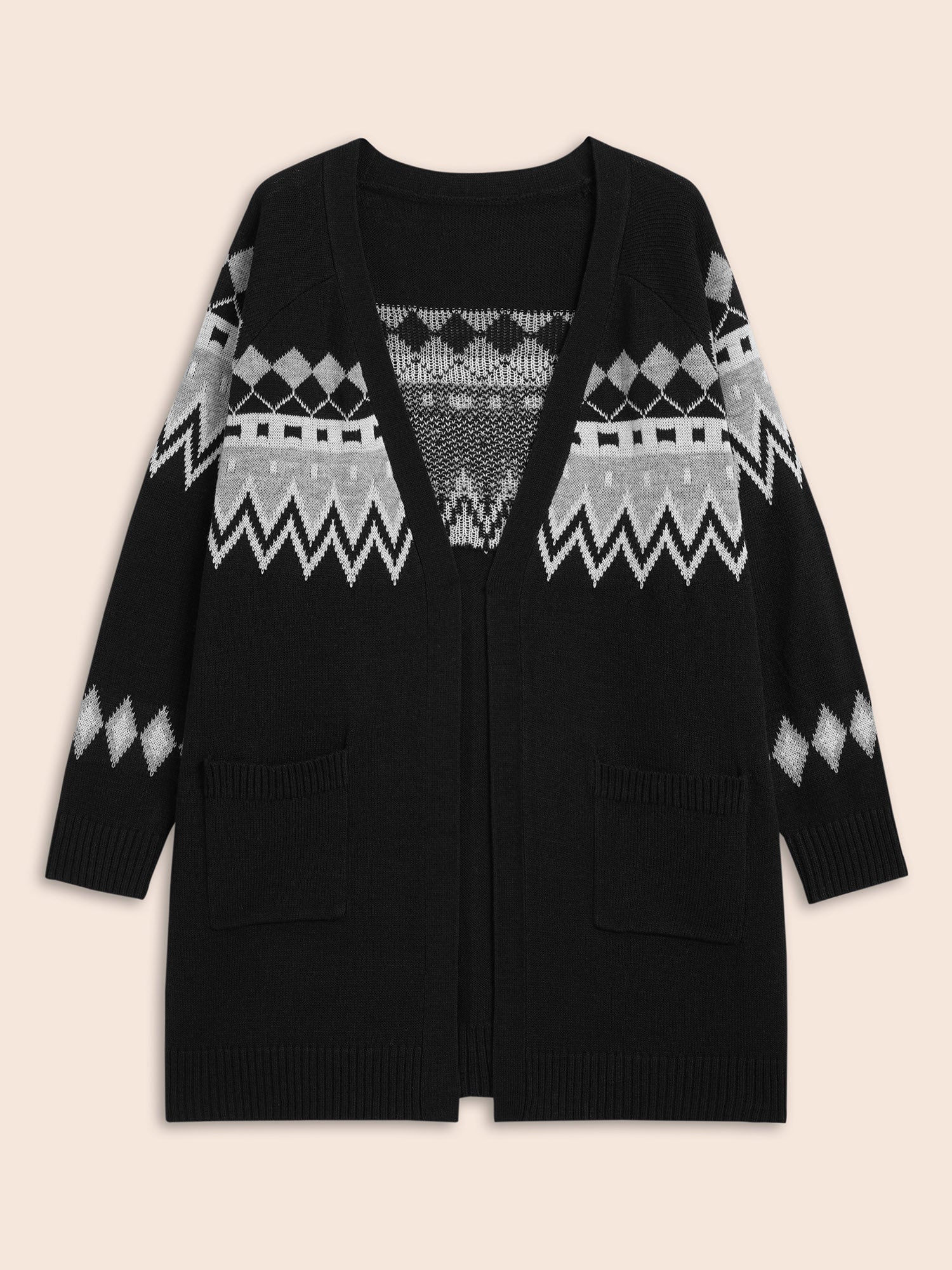 Bandana Geometric Raglan Sleeve Cardigan