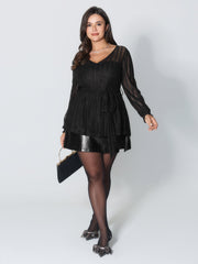 Sheer Luxe Shirred Side-Tie Blouse