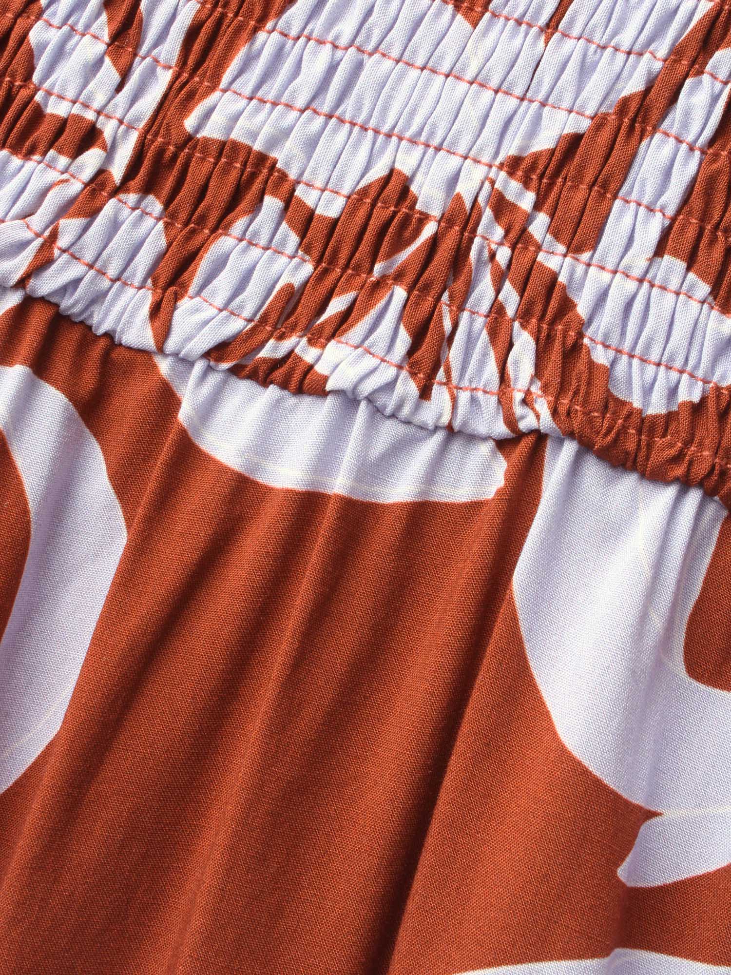 Silhouette Floral Print Shirred Midi Dress