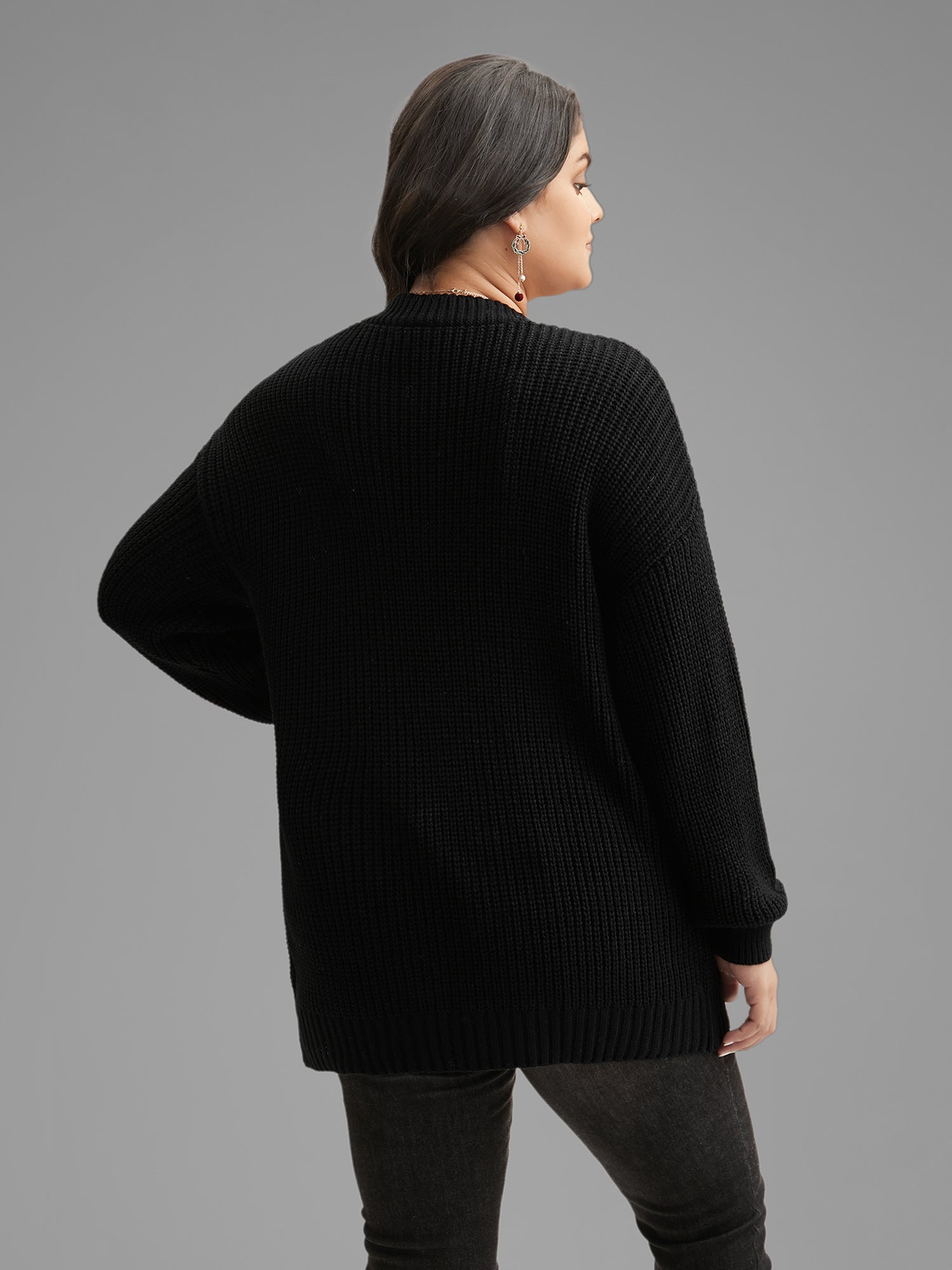 Snowflakes Embroidered  Open Cardigan