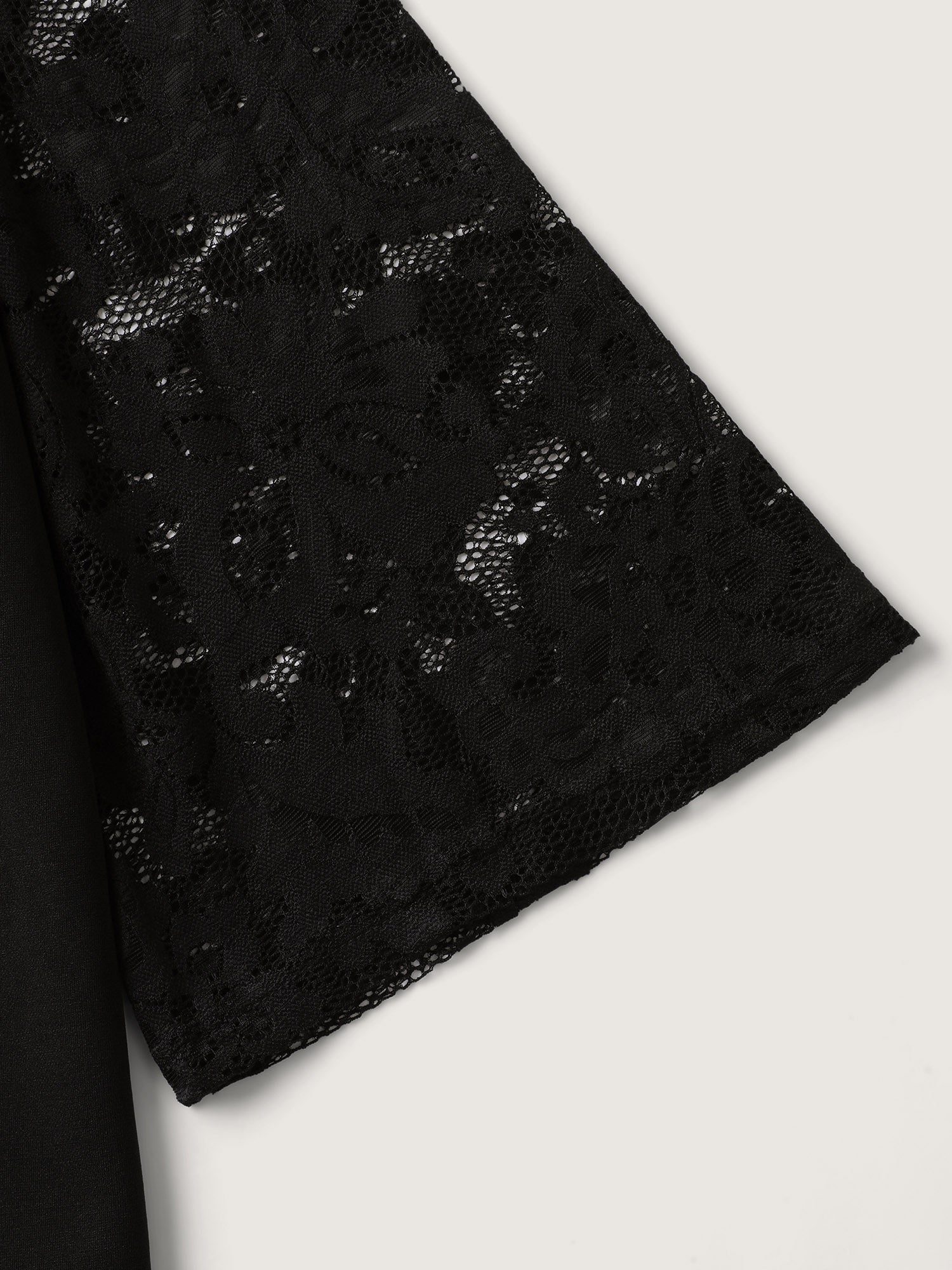 Sheer Lace Stretchy Arc Hem Jacket