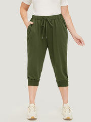 Solid Knot Front Pocket Carrot Pants