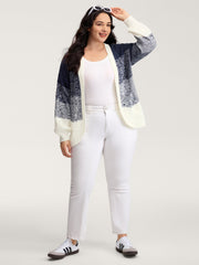 Arc-Hem Ombre Gradient Knit Cardigan