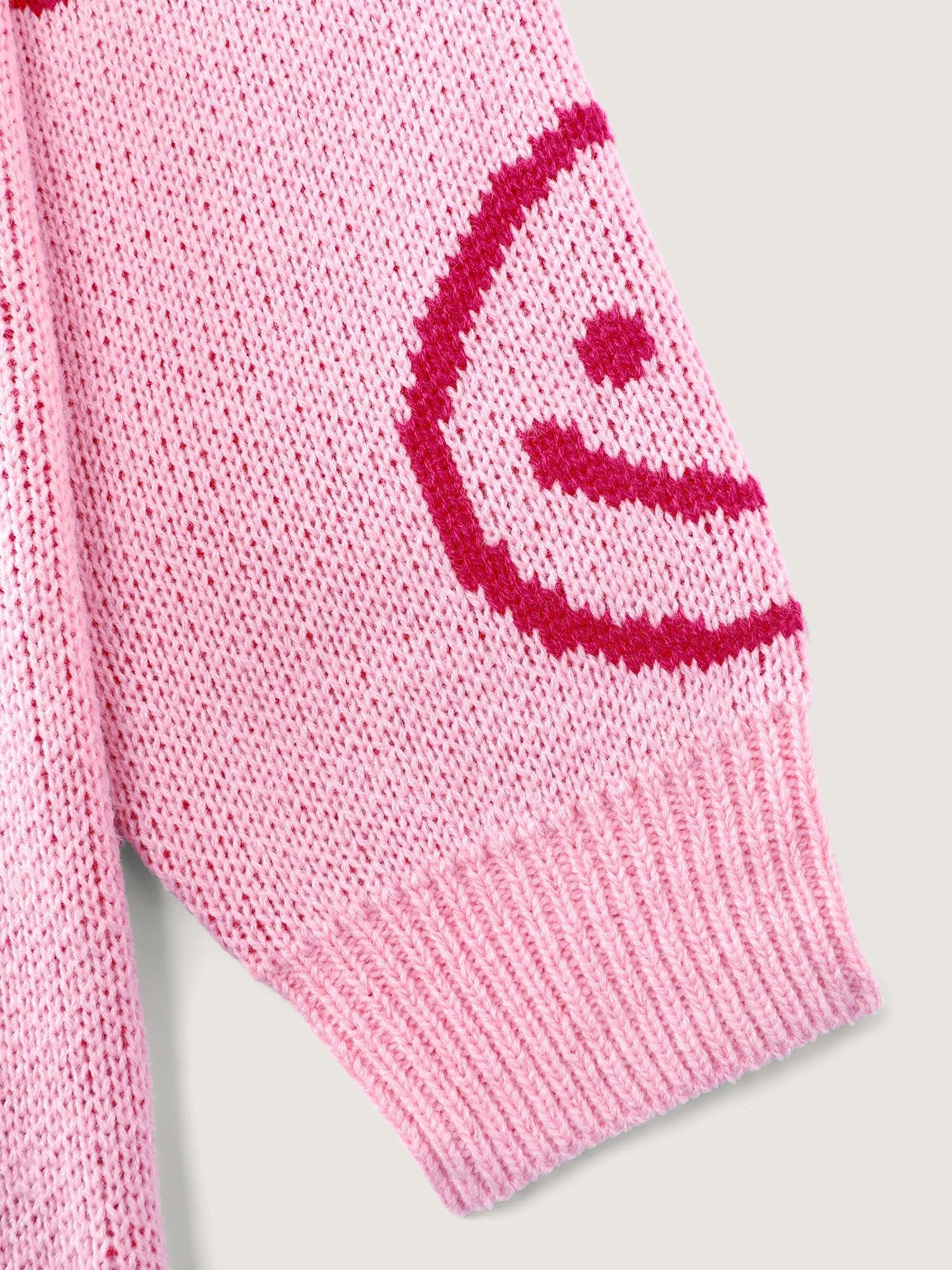 Smiley Pattern Jacquard Pullover