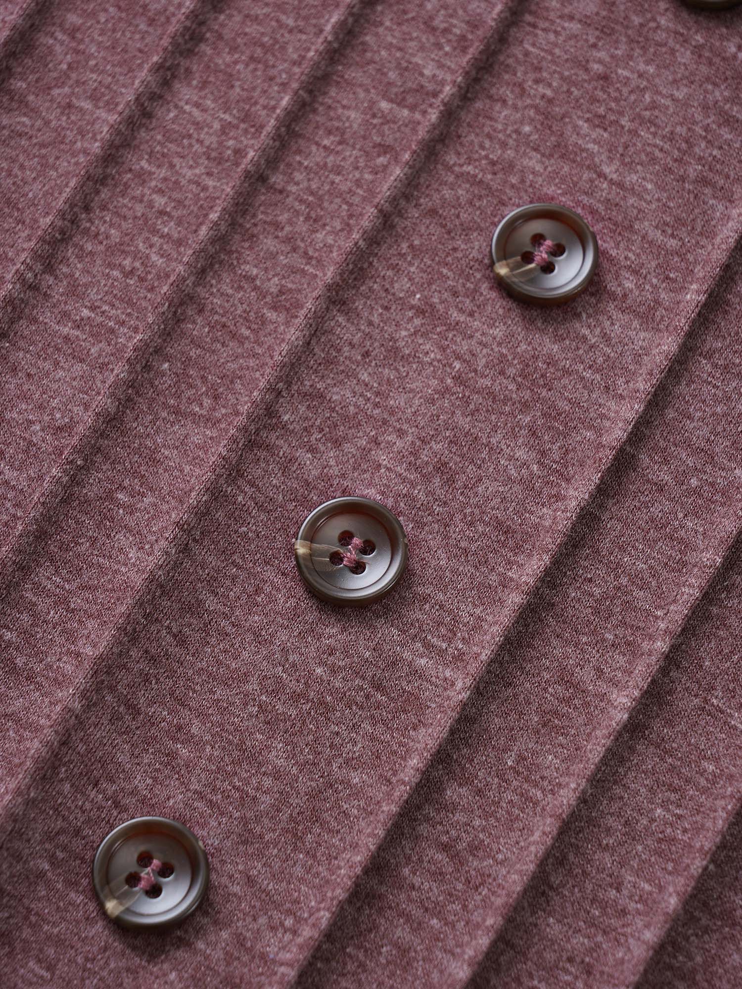 Solid Pleated Front Button Detail V Neck T-shirt