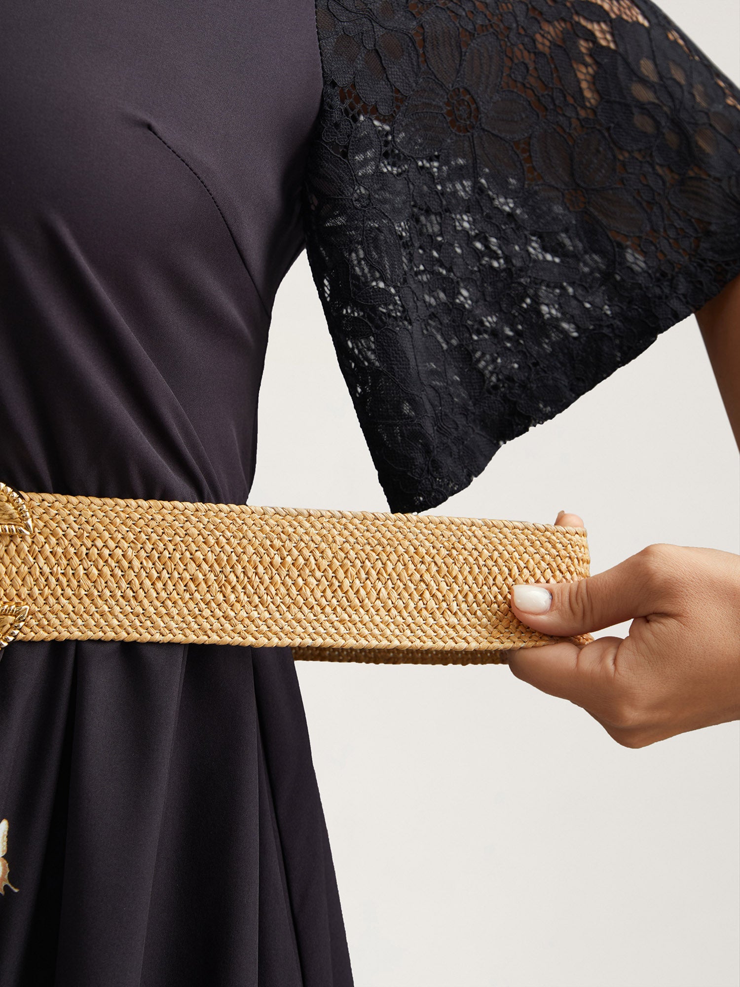 Gold-Tone Hand Woven Wide Belt