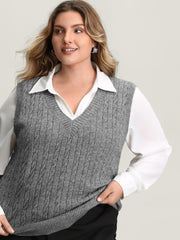 Textured V-Neck Sweater Vest