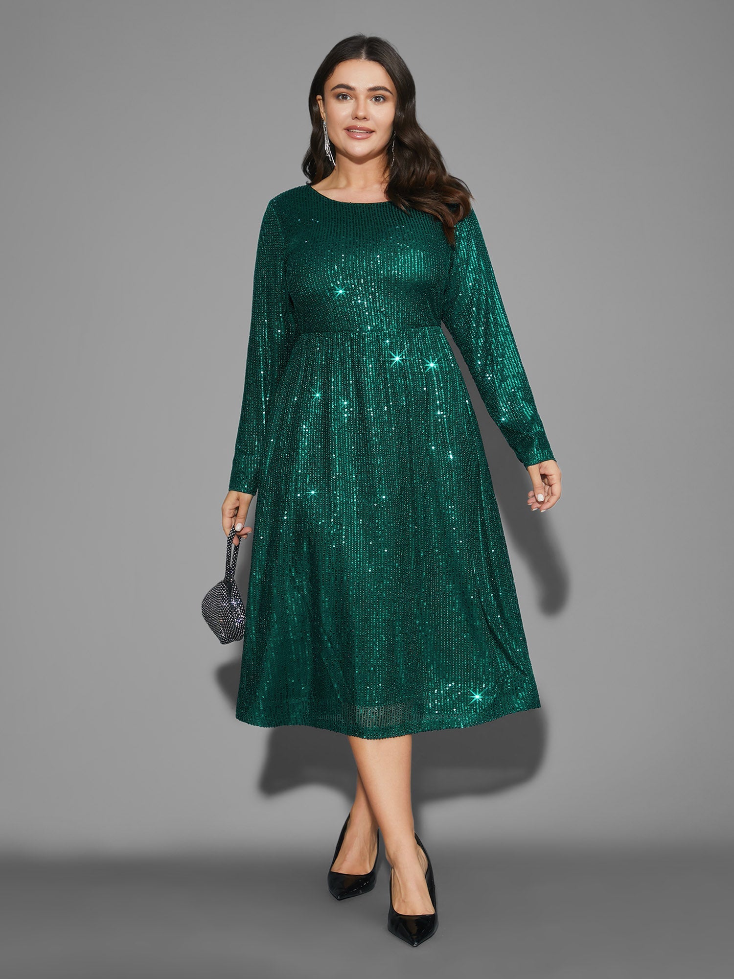Sequin Patchwork Velvet Tie Knot Dress