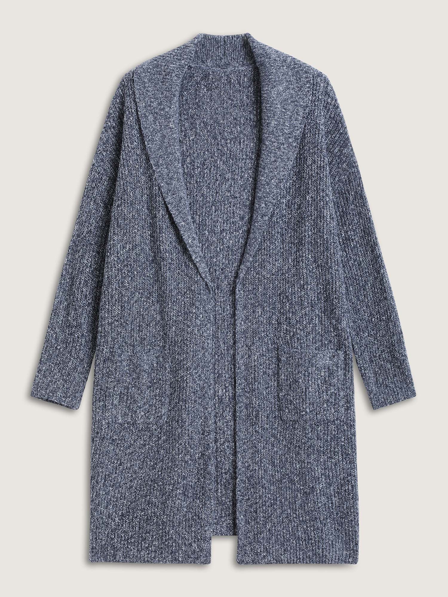 Shawl Collar Heather Pocket Knit Cardigan