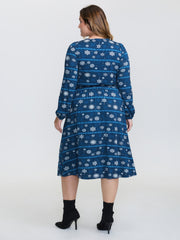 Happy Holidays Neck Cut-Out Midi Dress