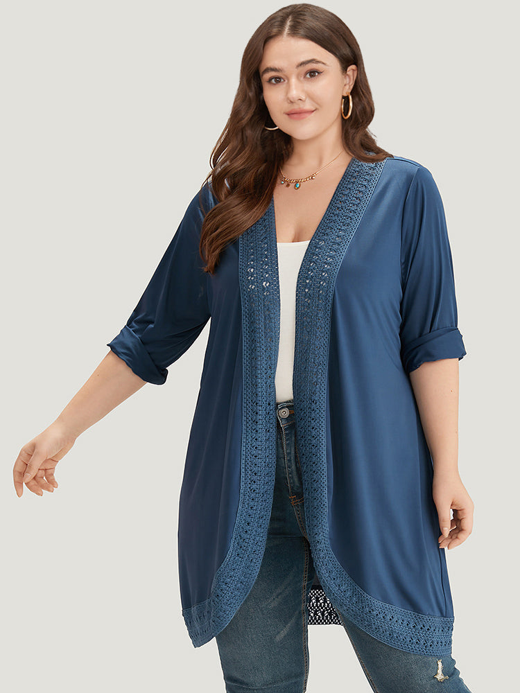 Supersoft Essentials Plain Lace Patchwork Open Front Kimono