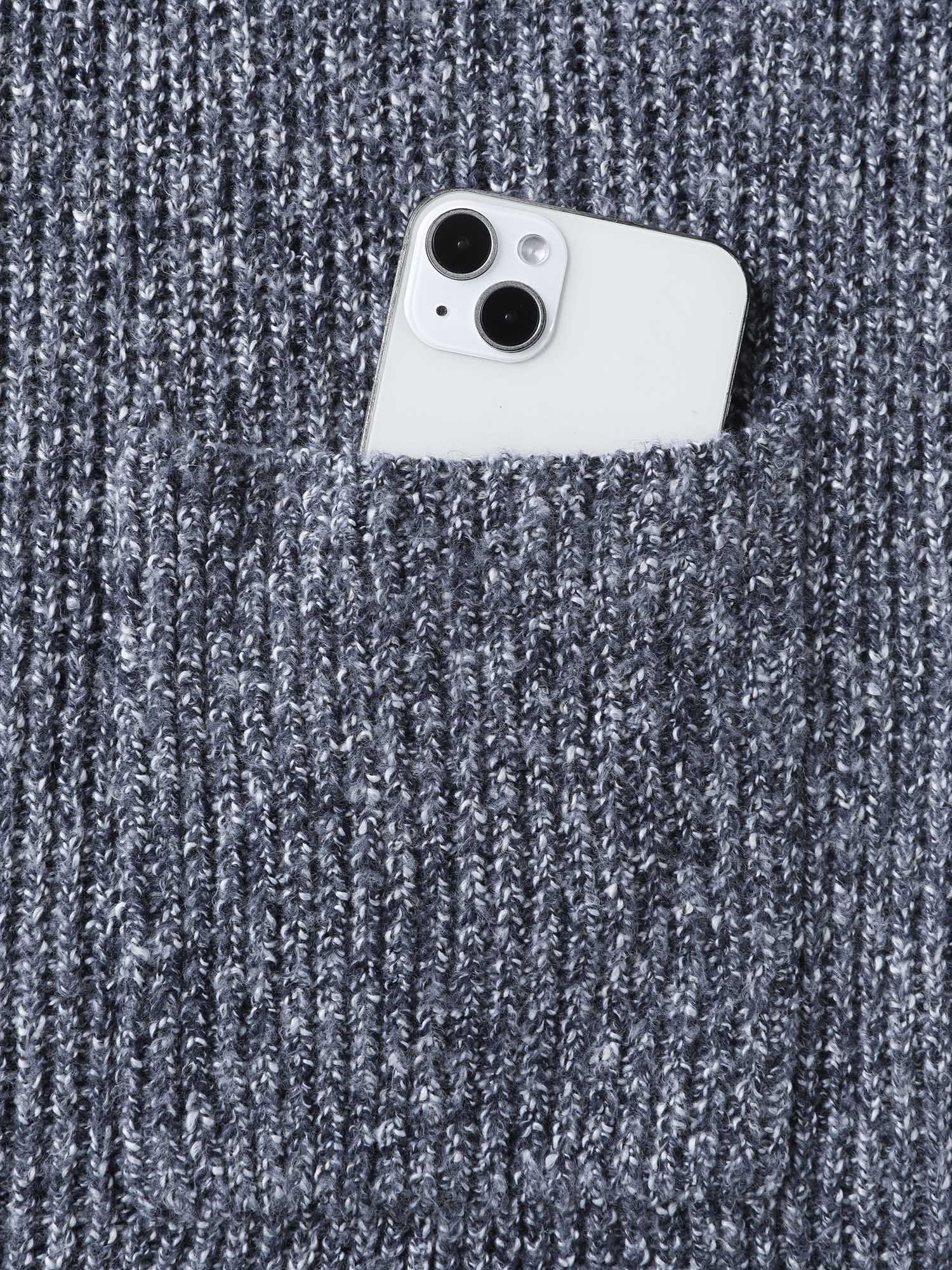 Shawl Collar Heather Pocket Knit Cardigan