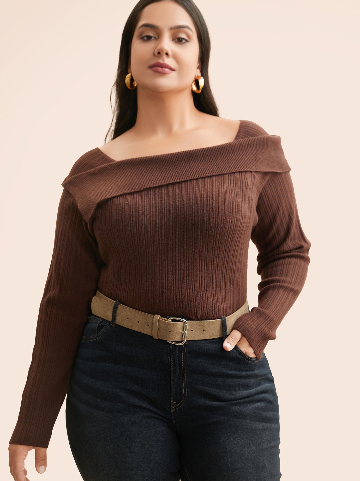 Square Buckle Velvet Belt