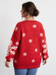 Snowflake Holiday Print Pullover