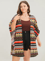 Bandana Dolman Sleeve Open Front Cover Up