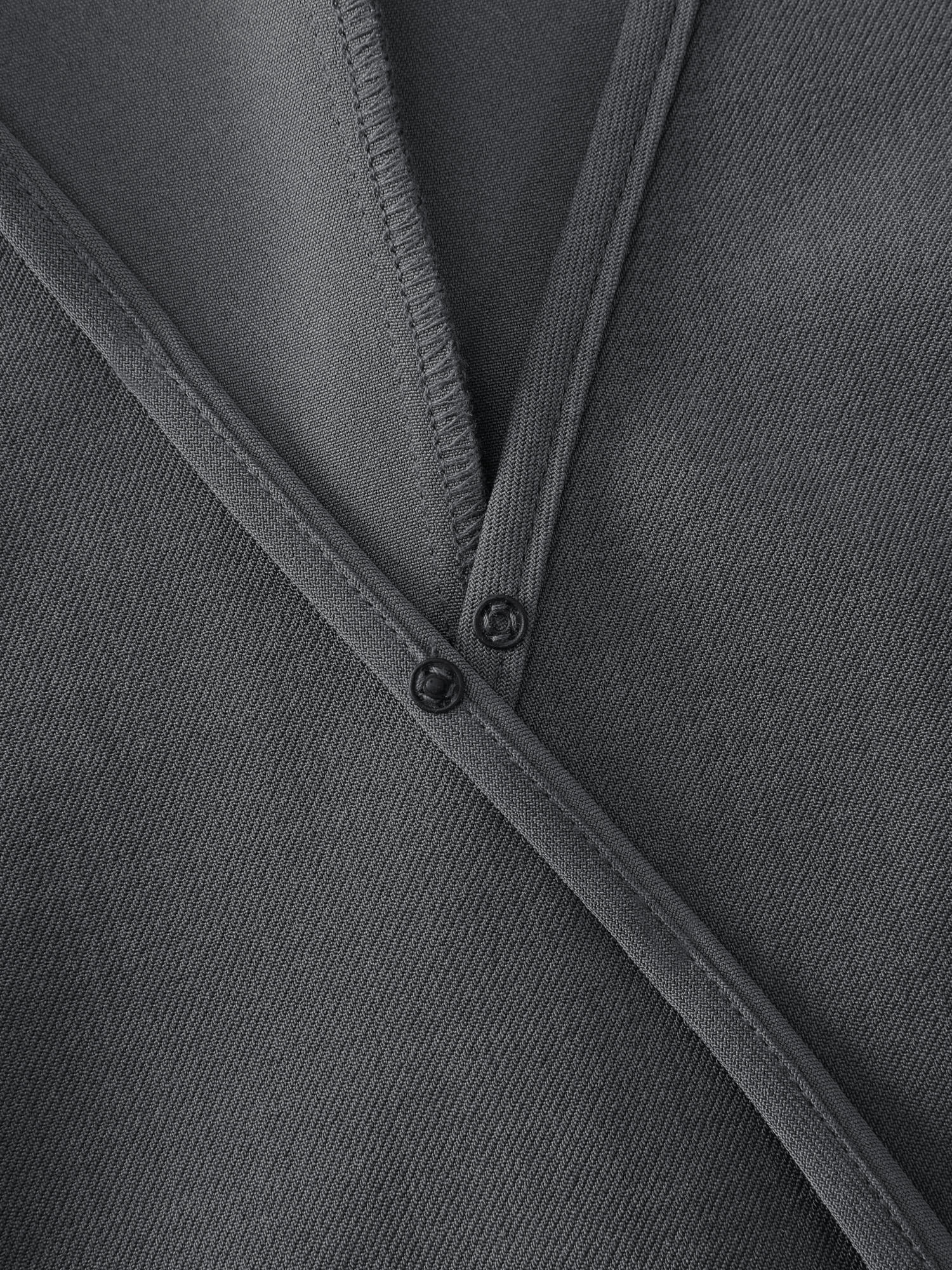 Side Buckle Cinched-Waist Faux Wrap Midi Dress