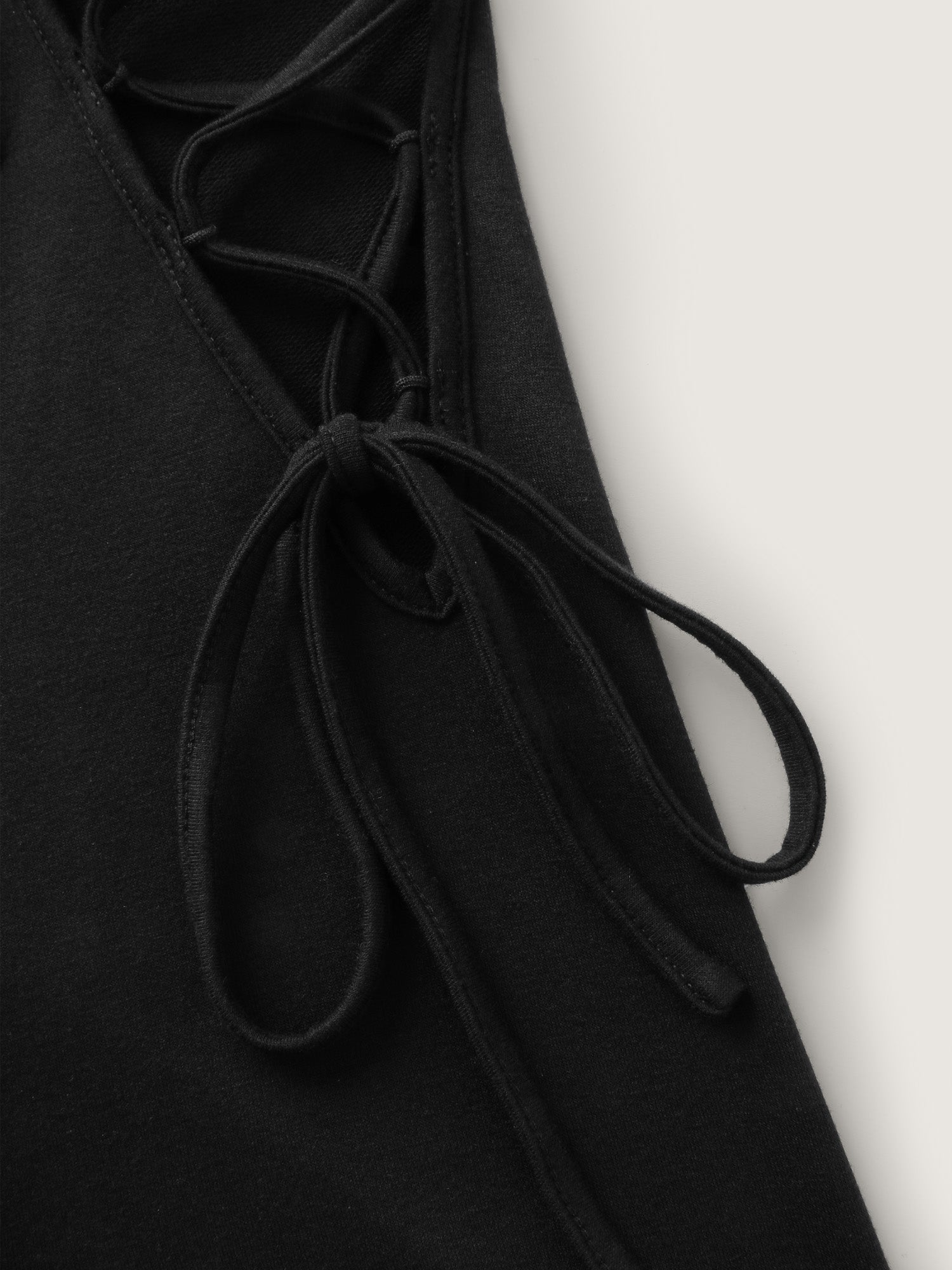 Shoulder Crosstie Design V-Neck Sweatshirt