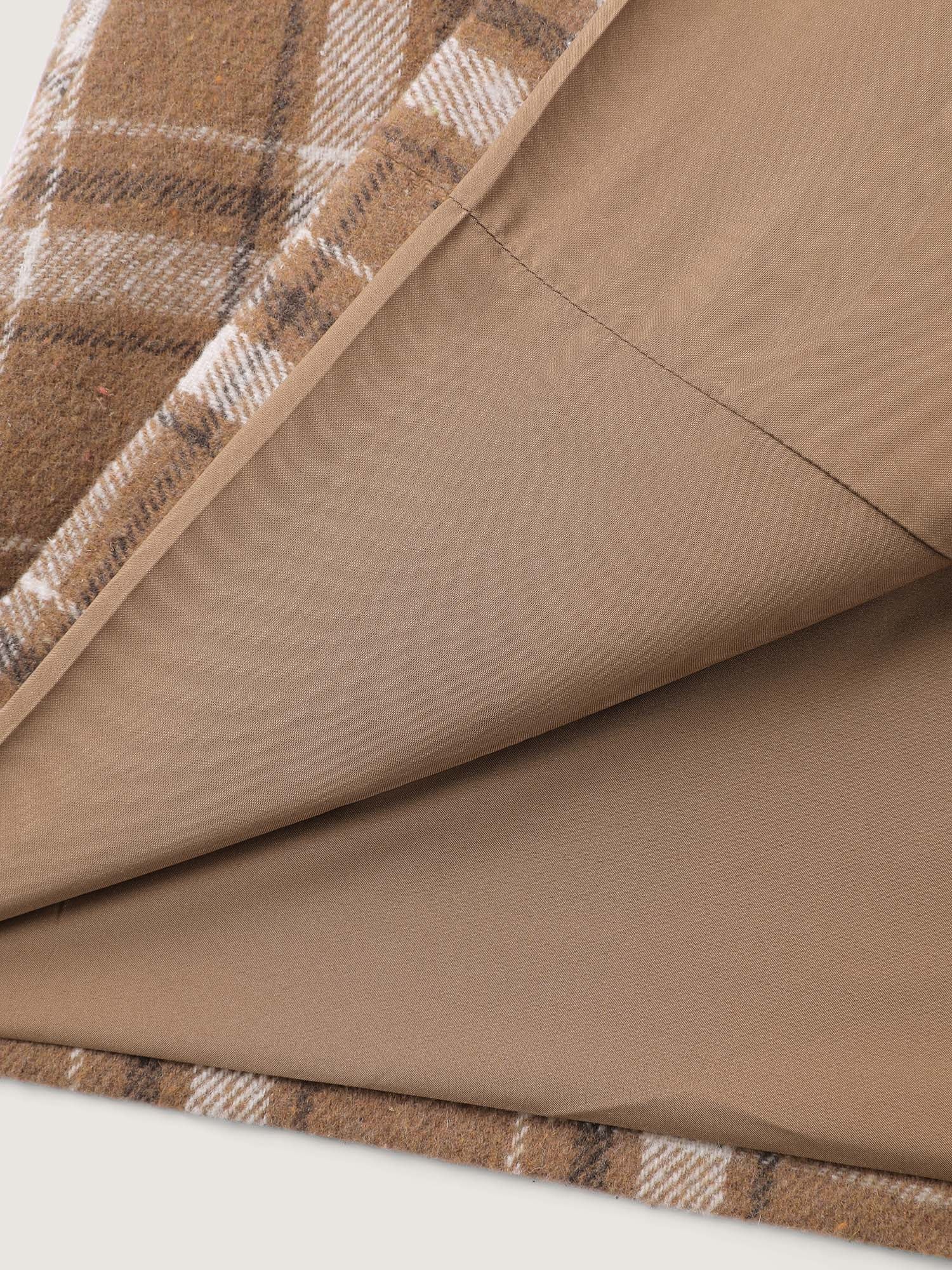 Plaid Pattern Button-Front Blazer