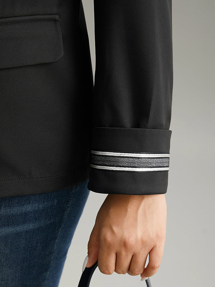 Suit Collar Metal Detail Patchwork Blazer