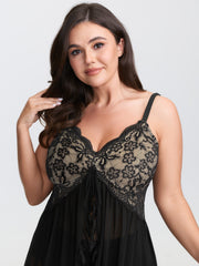 Sheer Lace High-Low Hem Lounge Dress