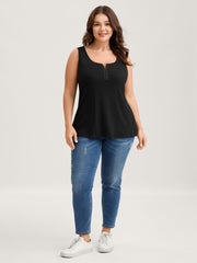 Supersoft Ribbed Clasp Neckline Fitted Tank Top